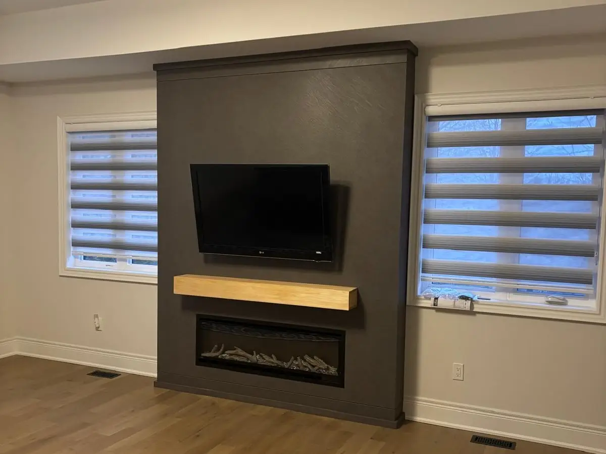 Custom TV Media Unit in King City – Modern Family Room Transformation