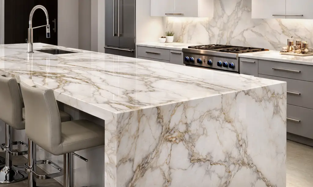 porcelain countertops with modern thin edge profile