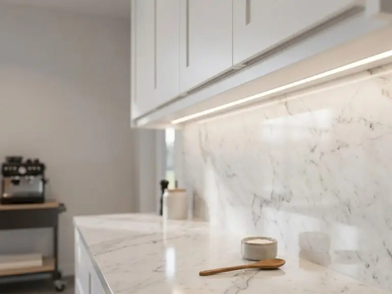 under cabinet LED lighting in kitchen lighting design GTA highlighting backsplash and countertop