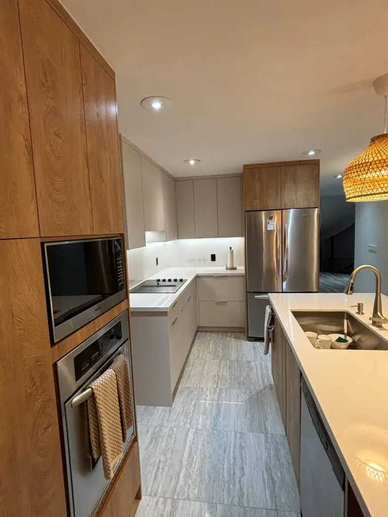 Quartz kitchen countertops modern design Woodbridge project
