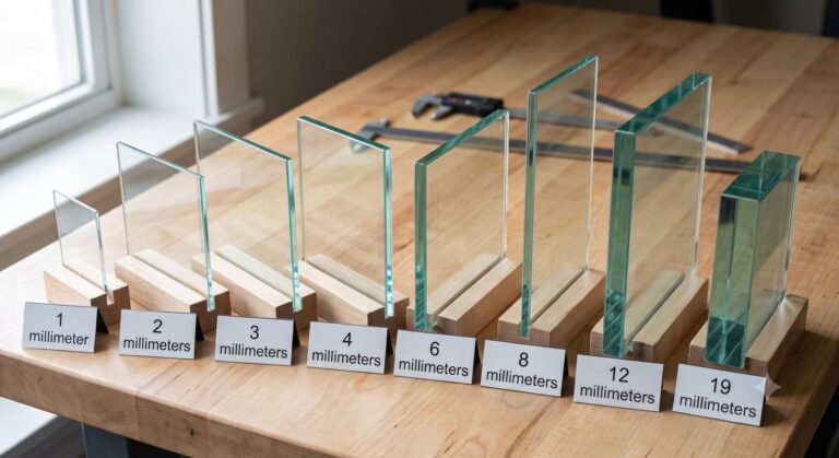 Glass shelf thickness options and load capacity comparison